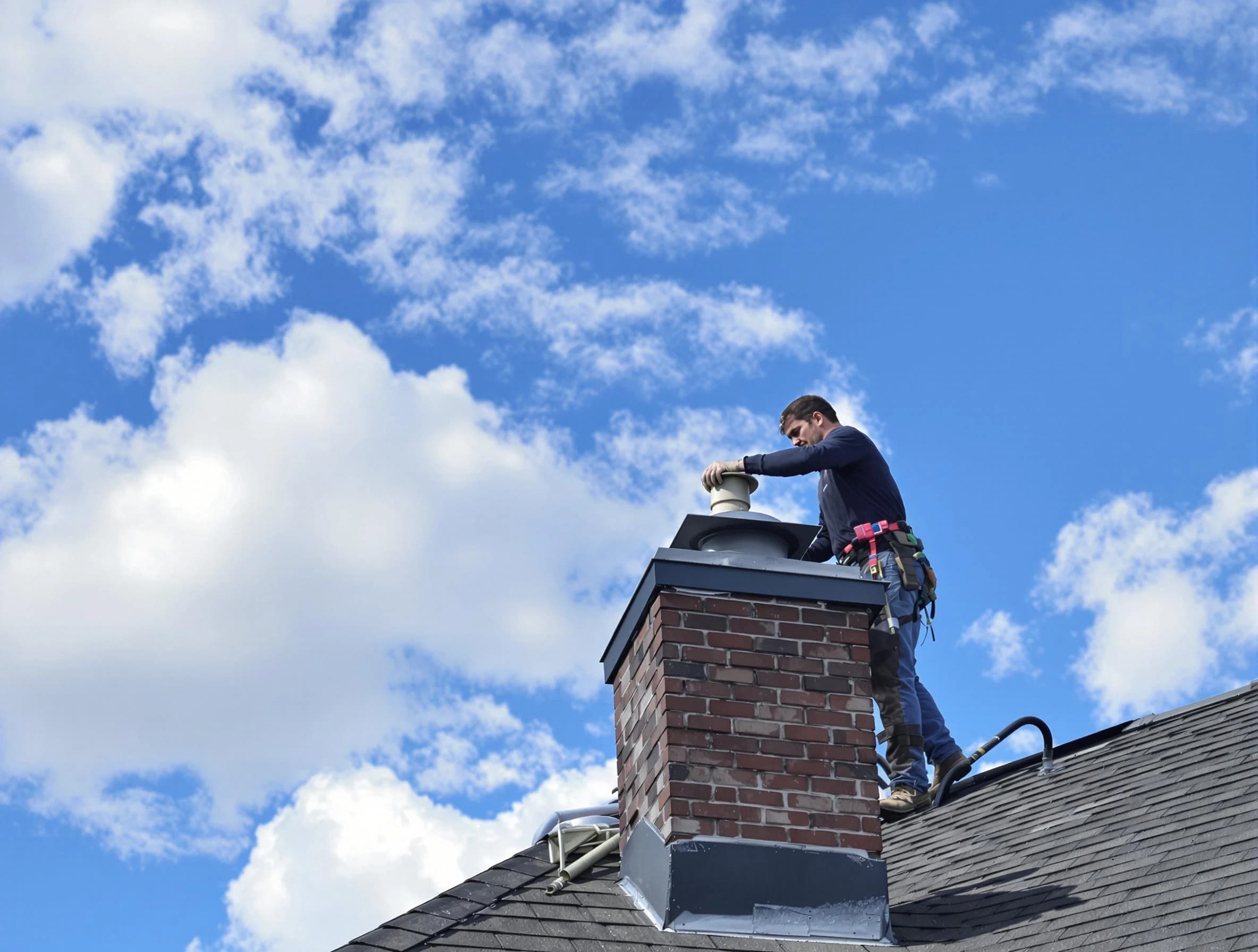 Saugus Chimney Sweep installing a sturdy chimney cap in Saugus, MA