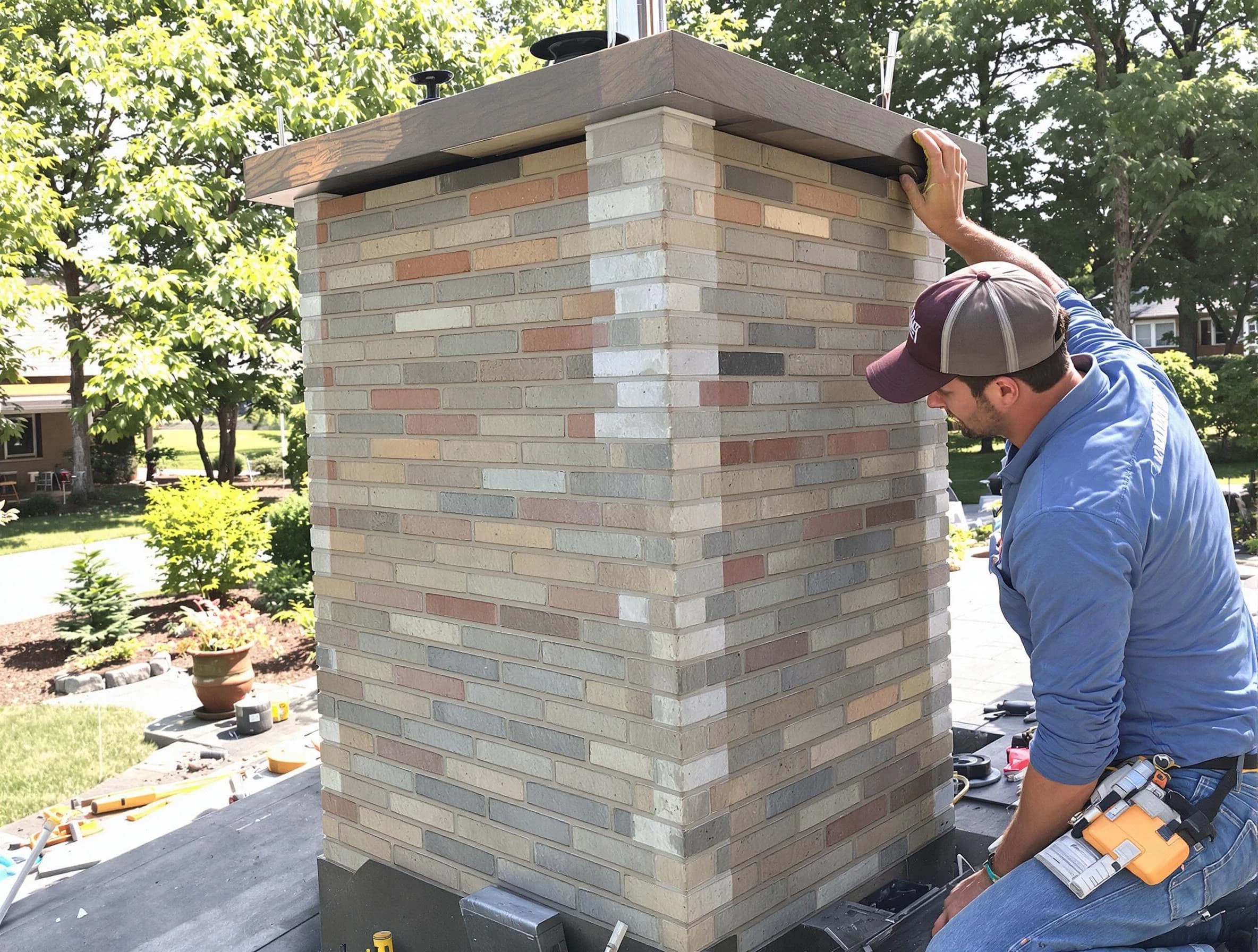 Saugus Chimney Sweep completing a modern chimney remodel in Saugus, MA