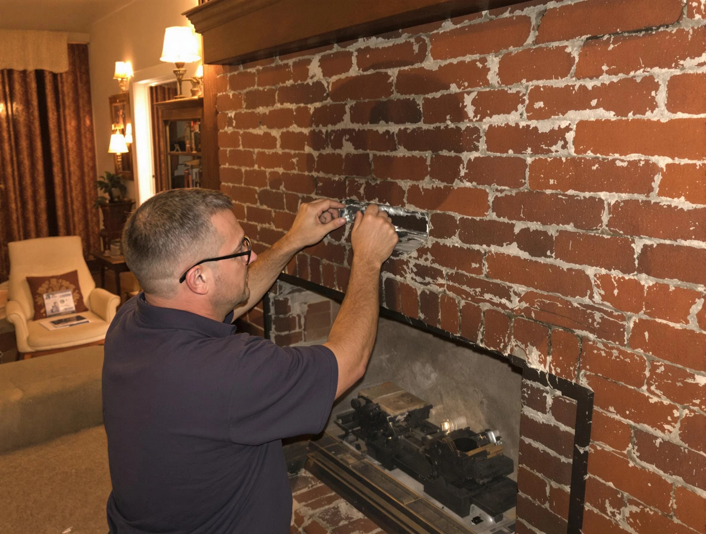 Saugus Chimney Sweep expert fixing a fireplace in Saugus, MA