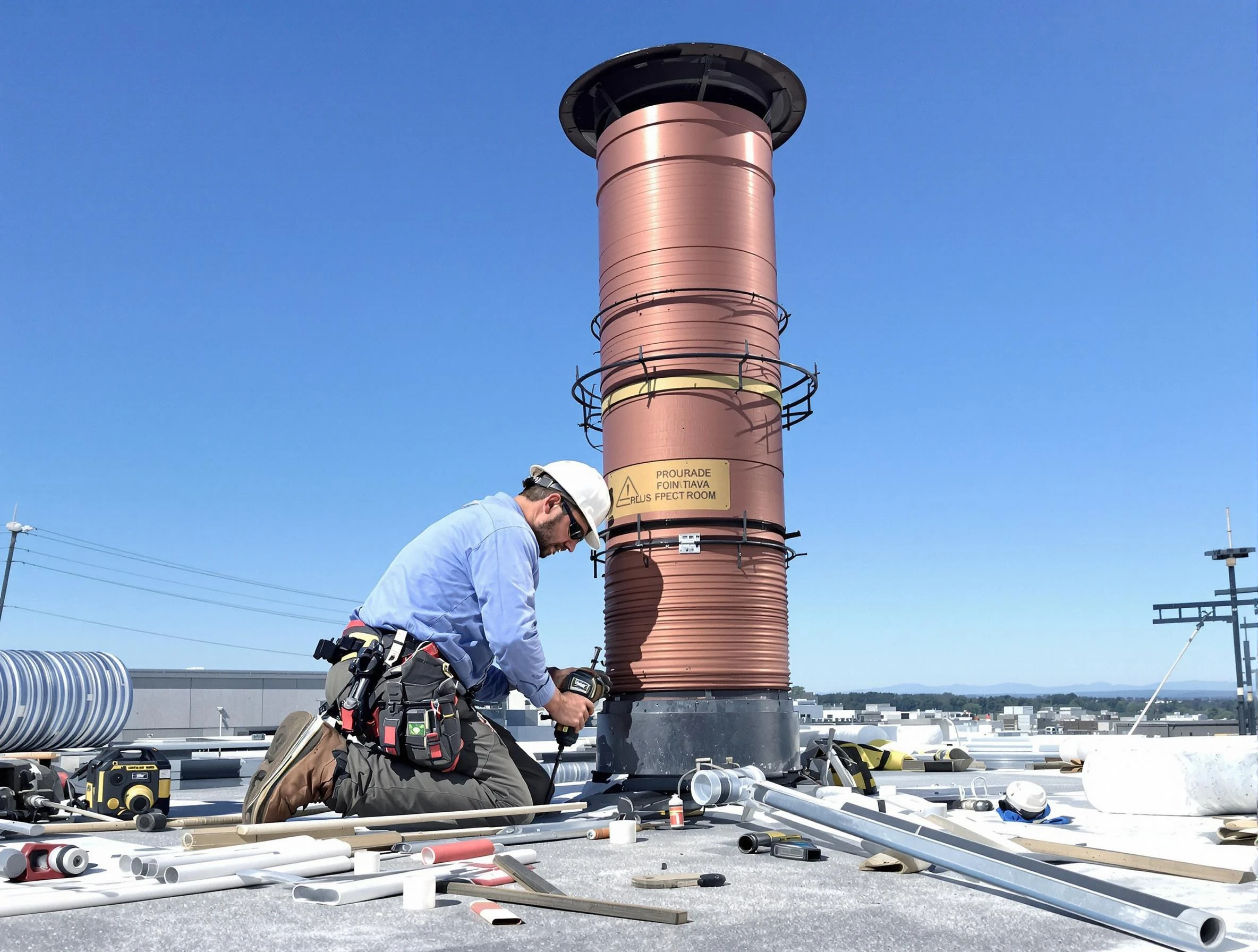 Installed chimney liner by Saugus Chimney Sweep in Saugus, MA