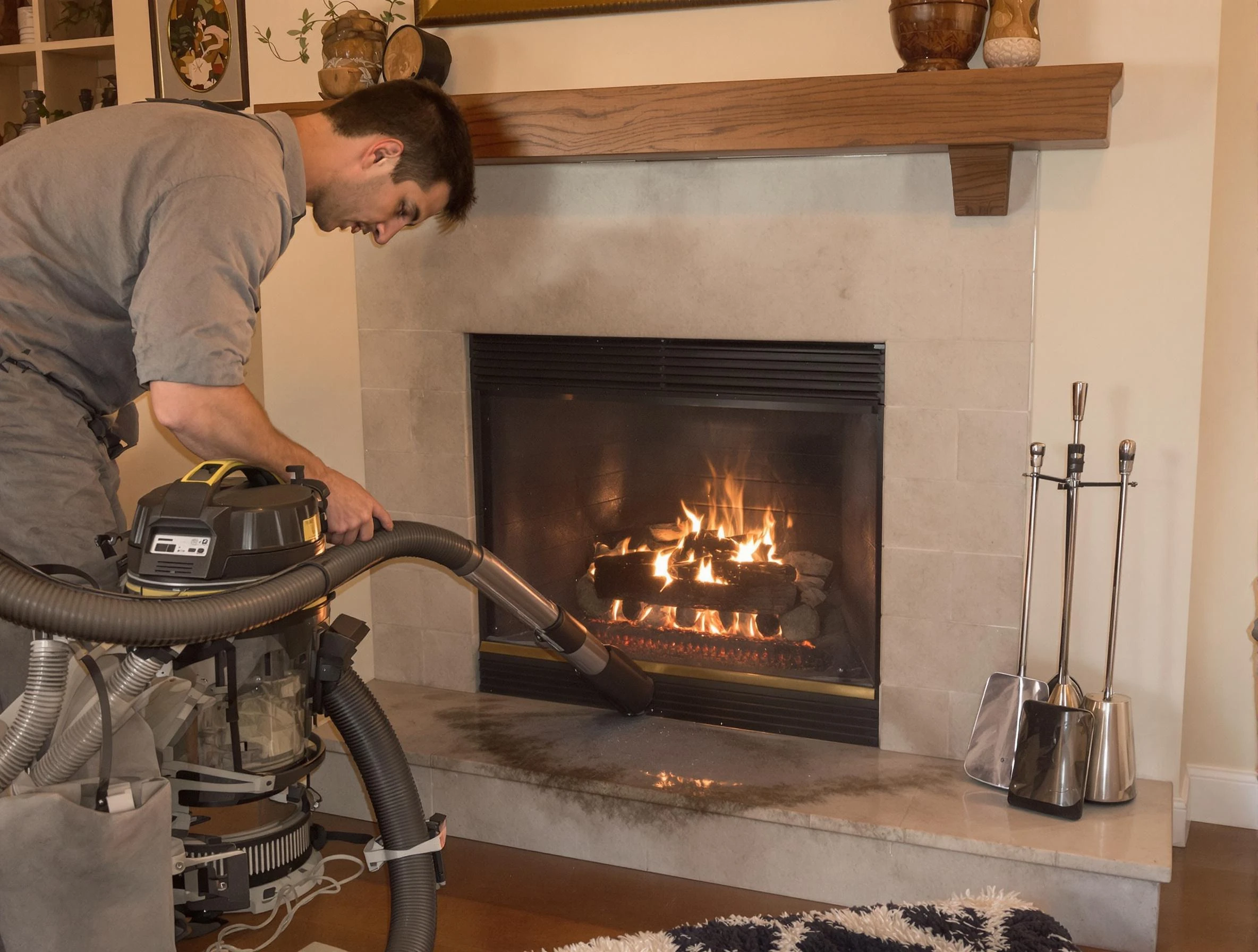 Routine fireplace upkeep by Saugus Chimney Sweep in Saugus, MA